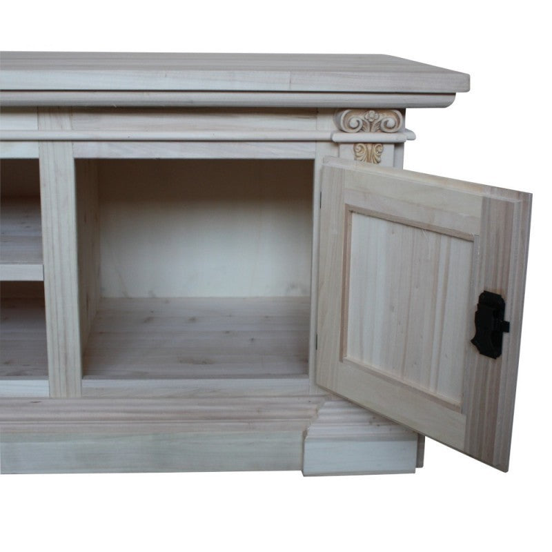 Porta tv in legno 2 porte arte povera tinta noce 158x60x62 (401) - Mobili 2G