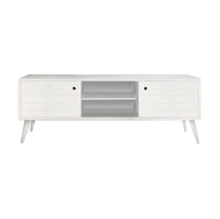 Porta tv in legno abete spazzolato bianco 160x45x55 (883) - Mobili 2G