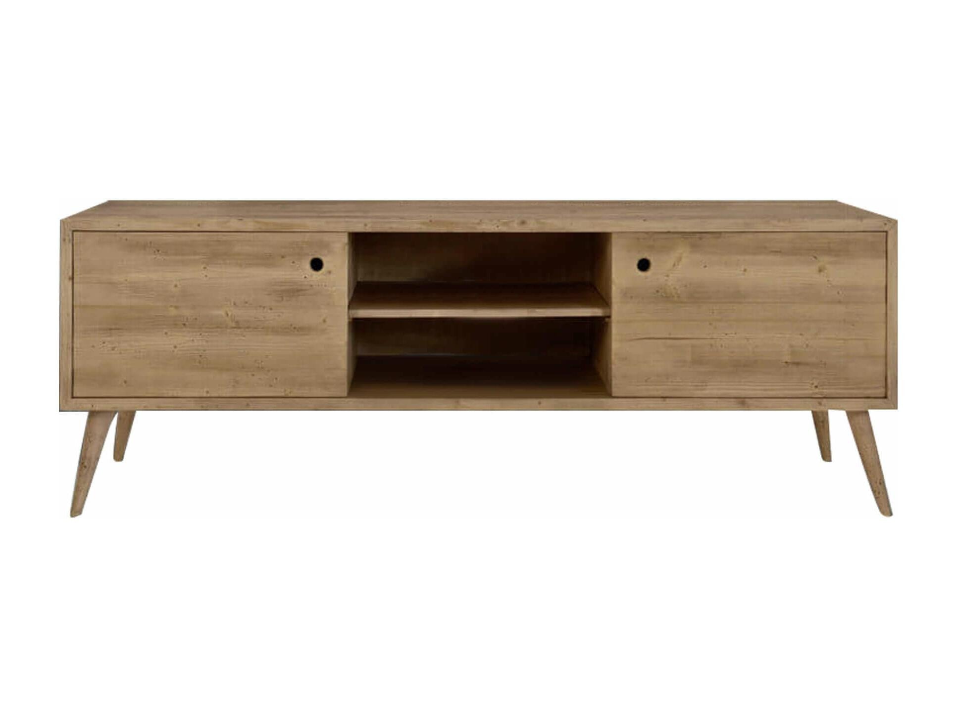 Porta tv in legno abete spazzolato naturale 160x45x55 (884) - Mobili 2G
