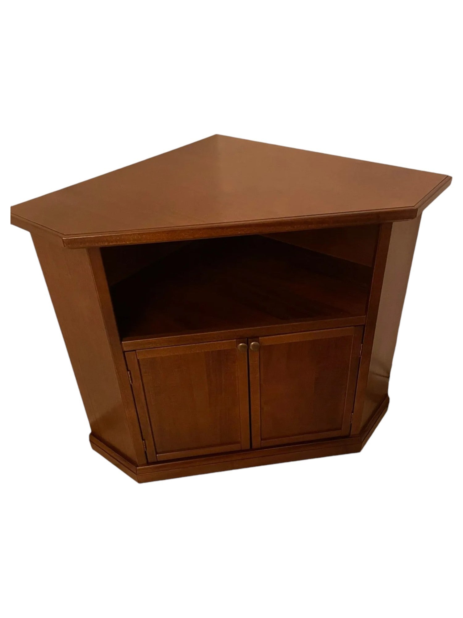 Porta tv in legno arte povera ad angolo tinta noce 72x63xh80 (376) - Mobili 2G