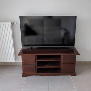 Porta tv in legno arte povera tinta noce l.117 p.49 h.53 (536) - Mobili 2G