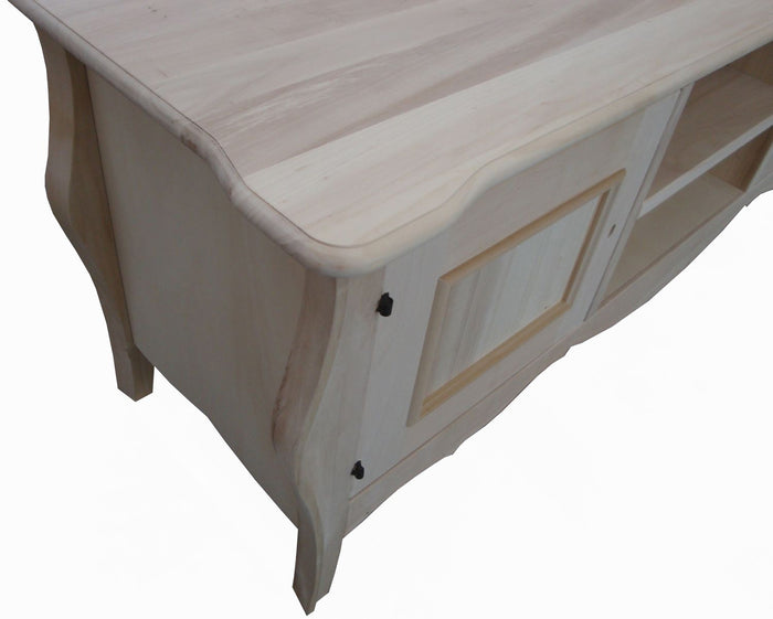 Porta tv in legno bombato 2 ante grezzo  l.160 p.50 h.61 (3084) - Mobili 2G