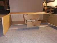Porta tv in legno rovere nodato spazzolato 165x45x45
