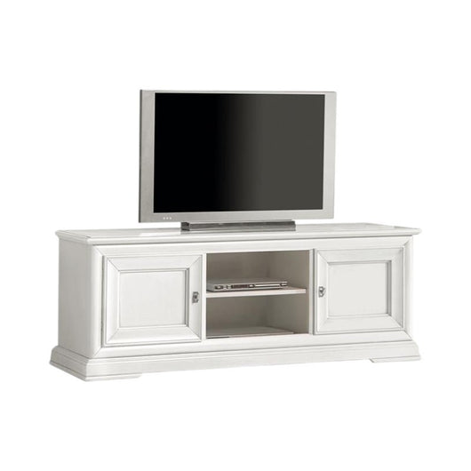 Porta tv in legno shabby 2 porte bianco 162x51x61 (3128) - Mobili 2G