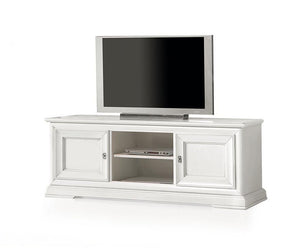 Porta tv in legno shabby 2 porte bianco 162x51x61 (3128) - Mobili 2G