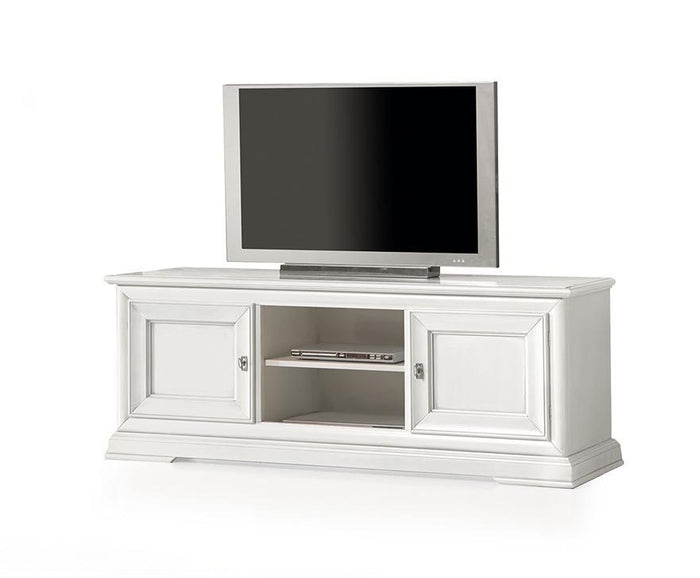 Porta tv in legno shabby 2 porte bianco 162x51x61 (3128) - Mobili 2G
