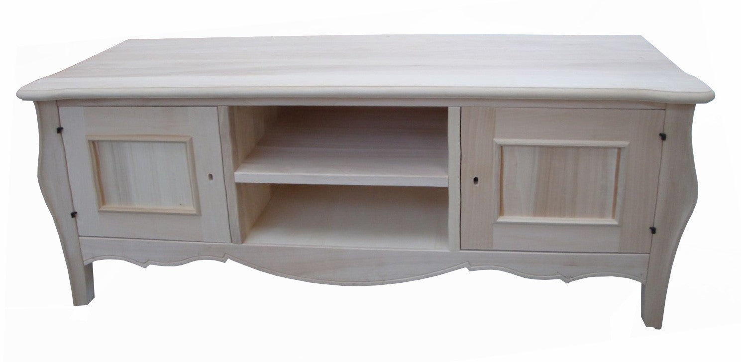 Porta tv in legno shabby bianco/foglia argento 160x50x61 (3084) - Mobili 2G