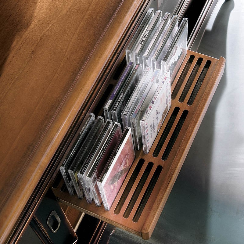  porta tv legno 2 porte shabby nero consumato 163x50x76