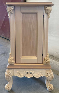 Porta vasi credenzina classico barocco legno grezzo 41x41x70 - Mobili 2G