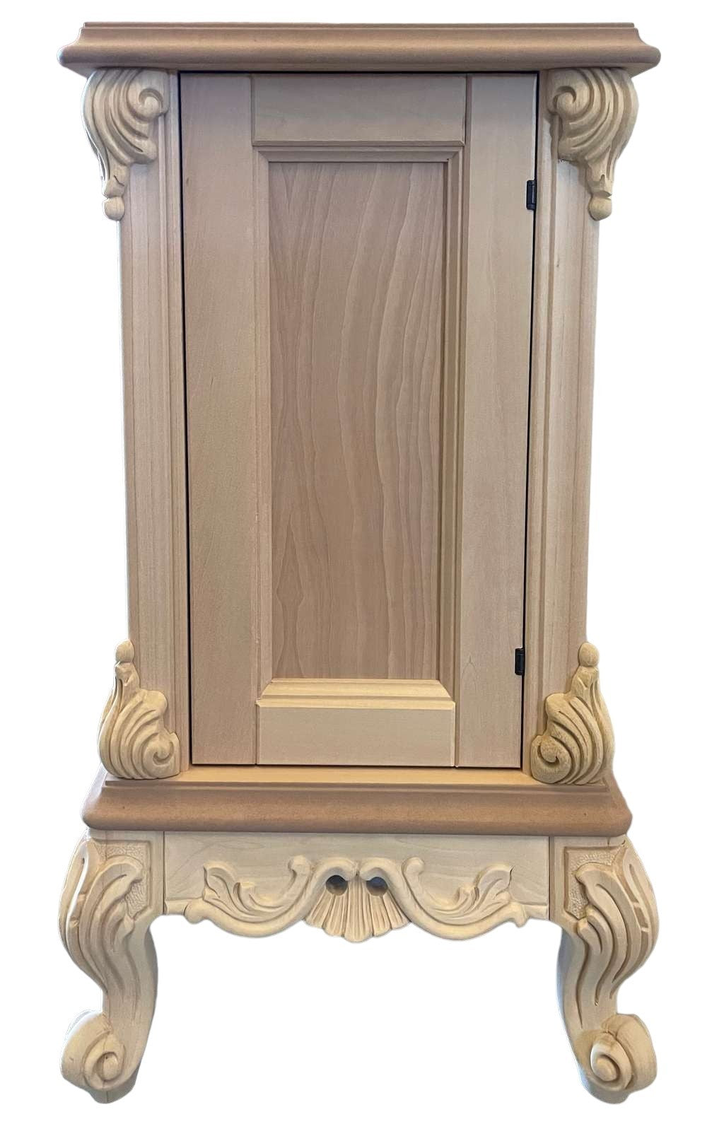 Porta vasi credenzina classico barocco legno grezzo 41x41x70 - Mobili 2G