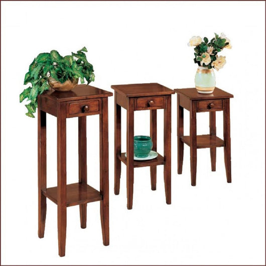 Porta vasi in legno 1 cassetto tinta noce l.32 p.32 h.80 - Mobili 2G