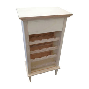 Portabottiglie con vassoio in legno classico grezzo l.57 p.37 h.105 (1214) - Mobili 2G