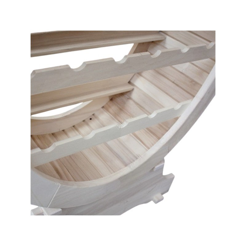 Portabottiglie in legno classico grezzo l.79 p.31 h.123 (1211) - Mobili 2G