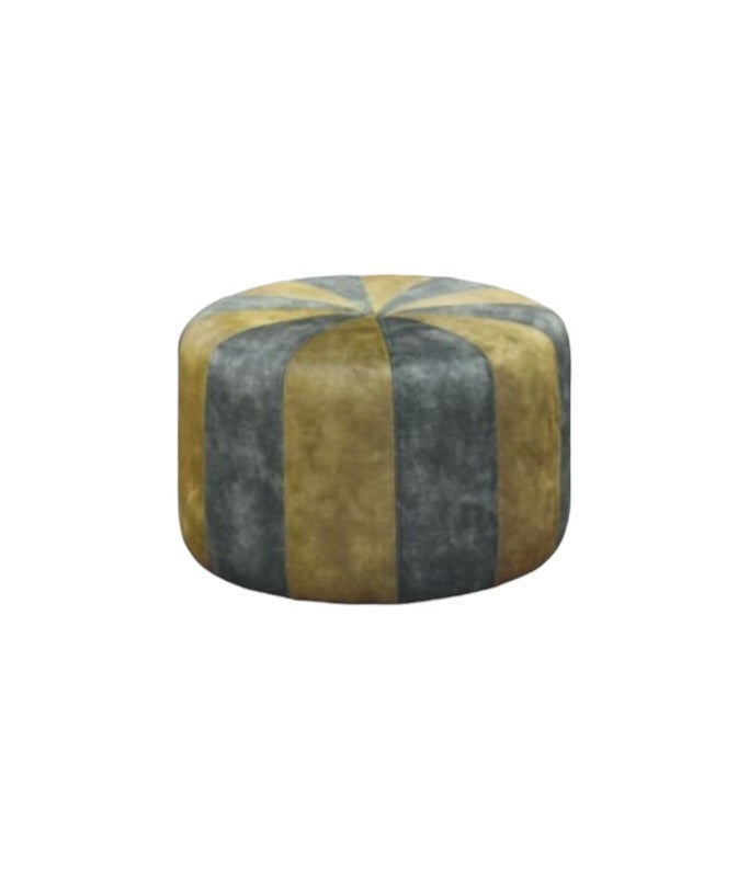 Pouf moderno in velluto grigio e verde l.54 x h.35 - Mobili 2G