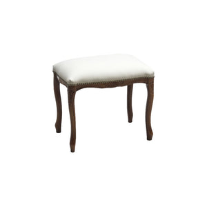 Pouff imbottito ecopelle beige legno noce scuro 43x33x43 - Mobili 2G