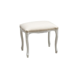 Pouff imbottito tessuto beige legno shabby bianco 43x33x43 - Mobili 2G
