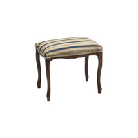 Pouff imbottito tessuto blu legno noce scuro 43x33x43 - Mobili 2G