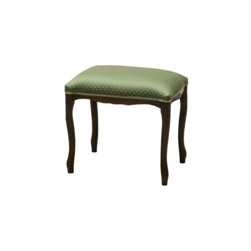 Pouff imbottito tessuto floreale verde legno noce scuro 43x33x43 - Mobili 2G