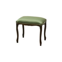 Pouff imbottito tessuto floreale verde legno noce scuro 43x33x43 - Mobili 2G