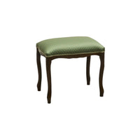Pouff imbottito tessuto floreale verde legno noce scuro 43x33x43 - Mobili 2G