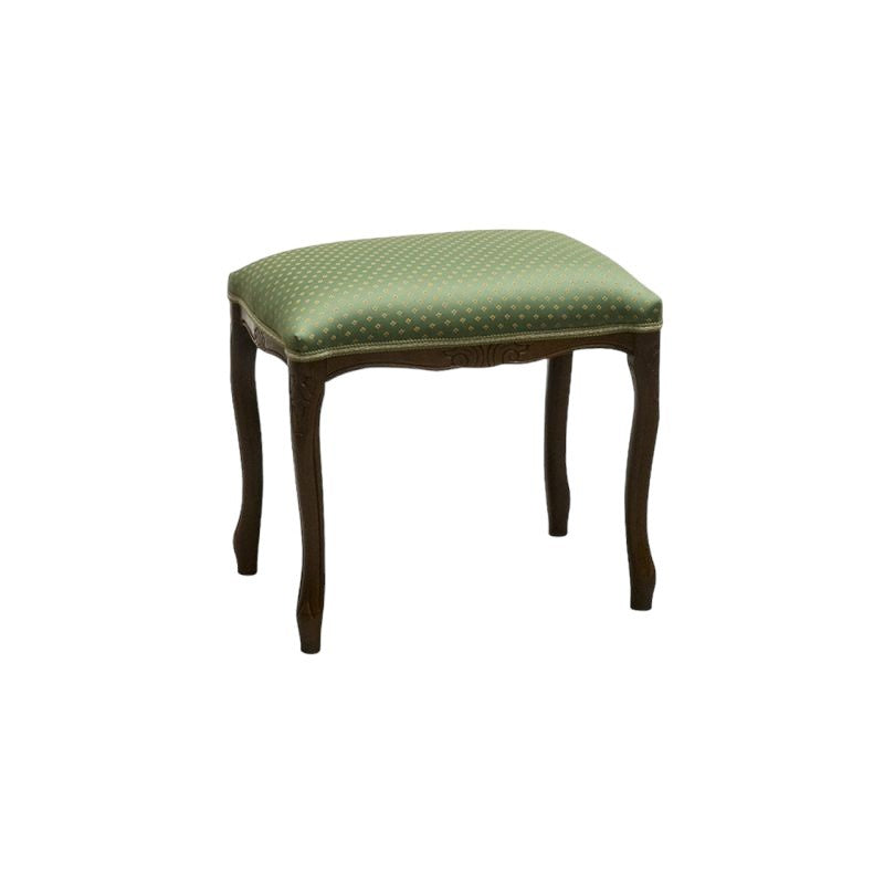 Pouff imbottito tessuto floreale verde legno noce scuro 43x33x43 - Mobili 2G