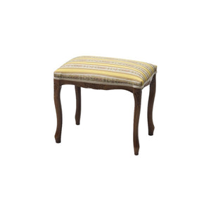 Pouff imbottito tessuto giallo legno noce scuro 43x33x43 - Mobili 2G