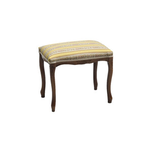 Pouff imbottito tessuto giallo legno noce scuro 43x33x43 - Mobili 2G