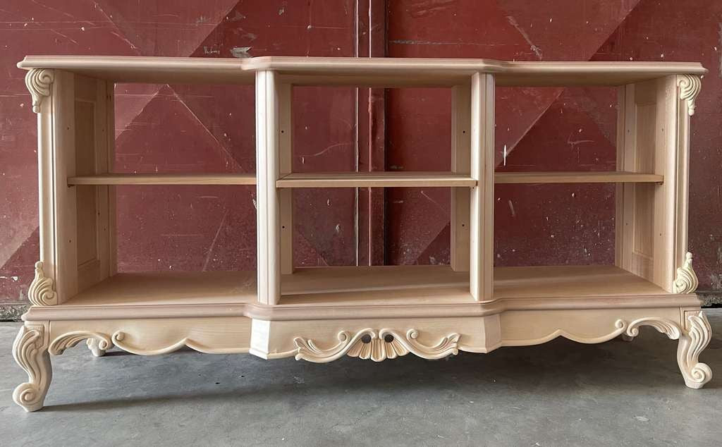 Retro divano bifacciale classico barocco legno grezzo 155x50x76 - Mobili 2G