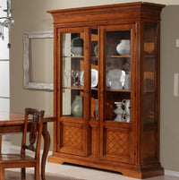 Soggiorno arte povera intarsio a rombi in legno tinta noce - Mobili 2G