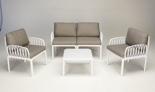 Salotto da giardino 4 posti in polipropilene/fiberglass bianco - Mobili 2G