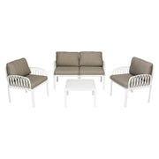 Salotto da giardino 4 posti in polipropilene/fiberglass bianco - Mobili 2G