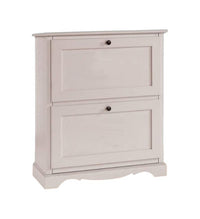  scarpiera 2 ante ribalta arte povera legno bianco 79x30x90 (1279) - Mobili 2G