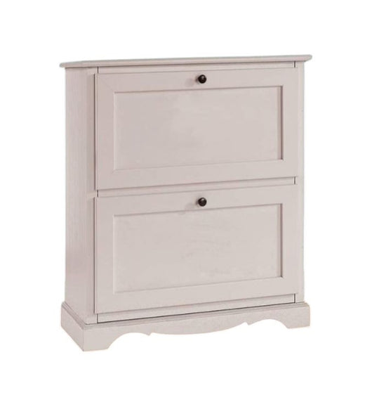  scarpiera 2 ante ribalta arte povera legno bianco 79x30x90 (1279) - Mobili 2G