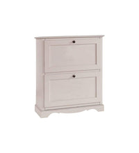  scarpiera 2 ante ribalta arte povera legno bianco 79x30x90 (1279) - Mobili 2G