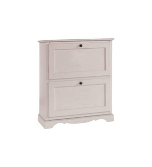  scarpiera 2 ante ribalta arte povera legno bianco 79x30x90 (1279) - Mobili 2G