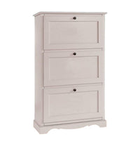  scarpiera 3 ante ribalta arte povera legno bianco 79x30x130 (1280) - Mobili 2G