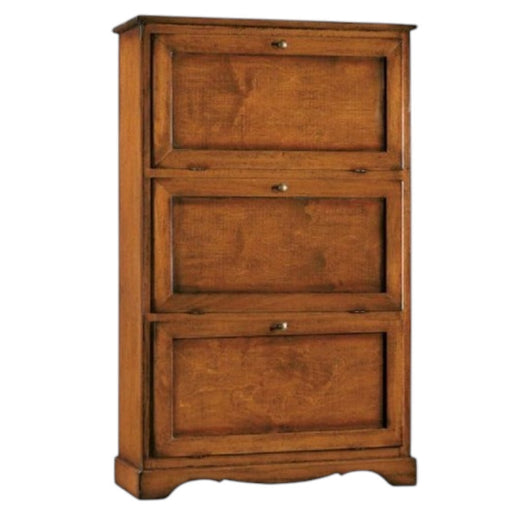  scarpiera 3 ante ribalta arte povera legno tinta noce 79x30x130 (280) - Mobili 2G