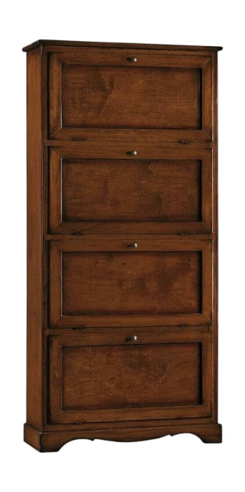  scarpiera 4 ante ribalta arte povera legno tinta noce 79x30x170 (281) - Mobili 2G