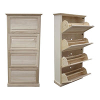 Scarpiera classica in legno 4  ribalte grezzo l.80 p.30 h.170 (1220) - Mobili 2G
