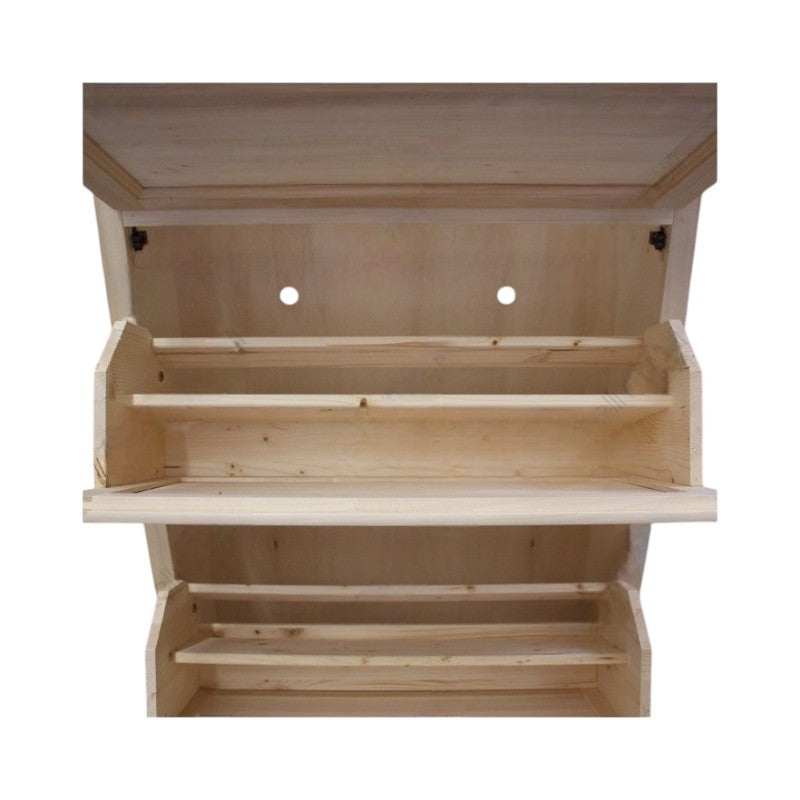 Scarpiera classica in legno 4  ribalte grezzo l.80 p.30 h.170 (1220) - Mobili 2G