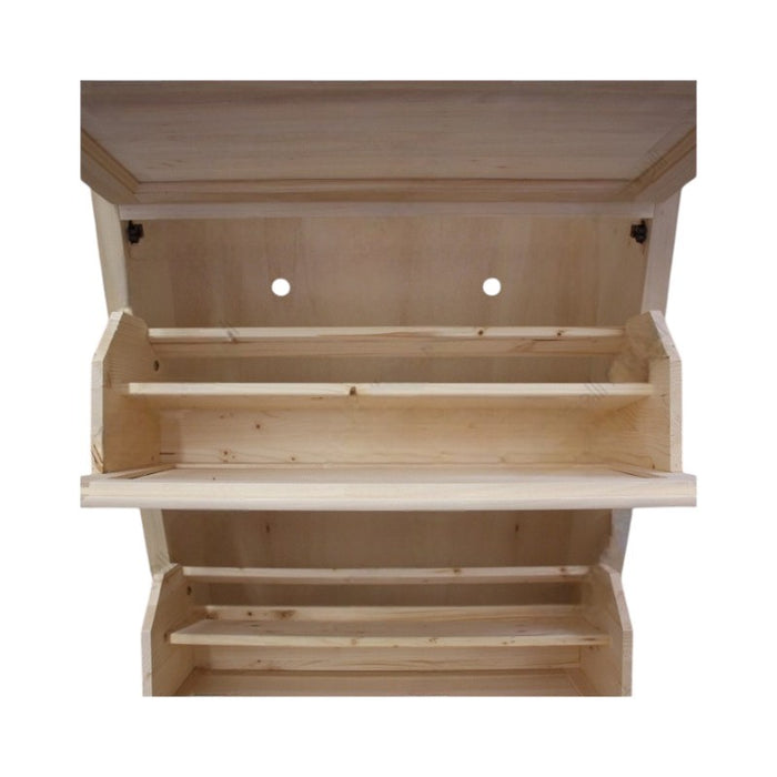 Scarpiera classica in legno 4  ribalte grezzo l.80 p.30 h.170 (1220) - Mobili 2G