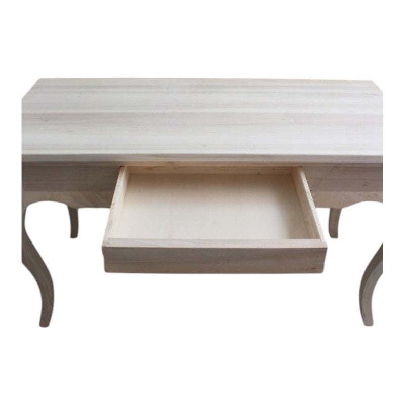 Scrivania 1 cassetto classica legno massello grezzo l.160 p.75 h.80 (170) - Mobili 2G