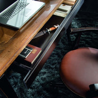 Scrivania 1 cassetto intarsio legno shabby 130x70x78 - Mobili 2G