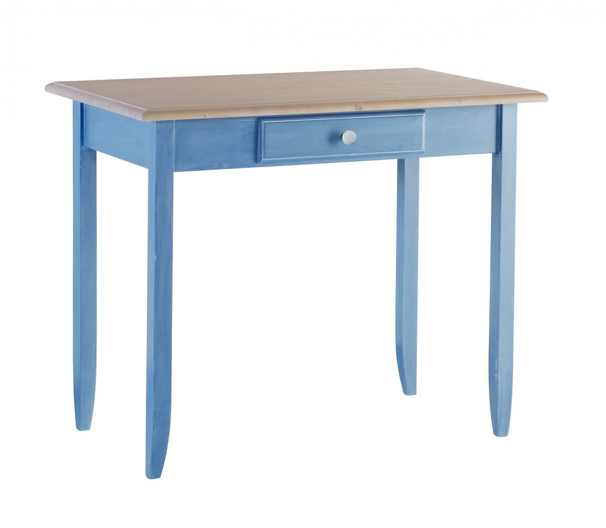 Scrivania 1 cassetto legno laccato azzurro 99x61x80 (2221) - Mobili 2G