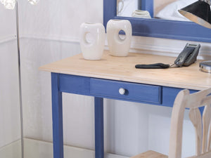 Scrivania 1 cassetto legno laccato blu 99x61x80 (2222) - Mobili 2G