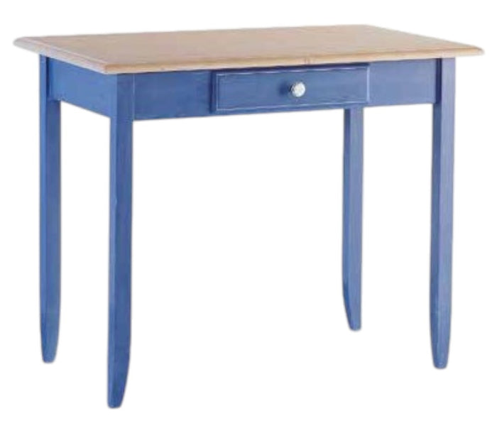 Scrivania 1 cassetto legno laccato blu 99x61x80 (2222) - Mobili 2G