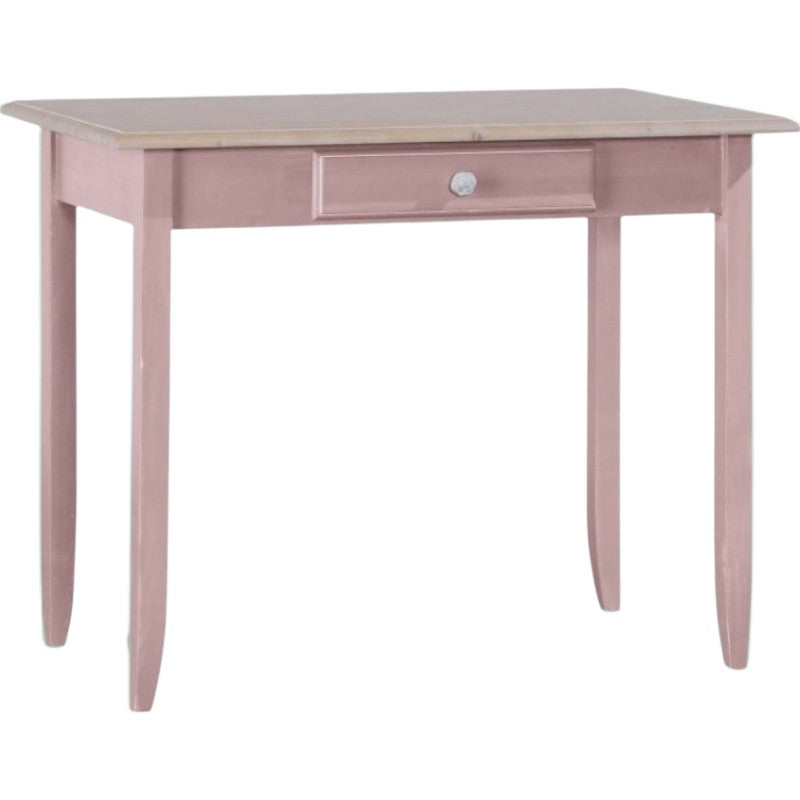 Scrivania 1 cassetto legno laccato rosa 99x61x80 (2220) - Mobili 2G