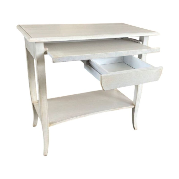 Scrivania 1 cassetto legno shabby bianco anticato 85x49x79 - Mobili 2G