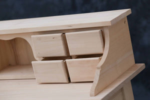 Scrivania 10 cassetti in legno arte povera tinta noce 105x55x104