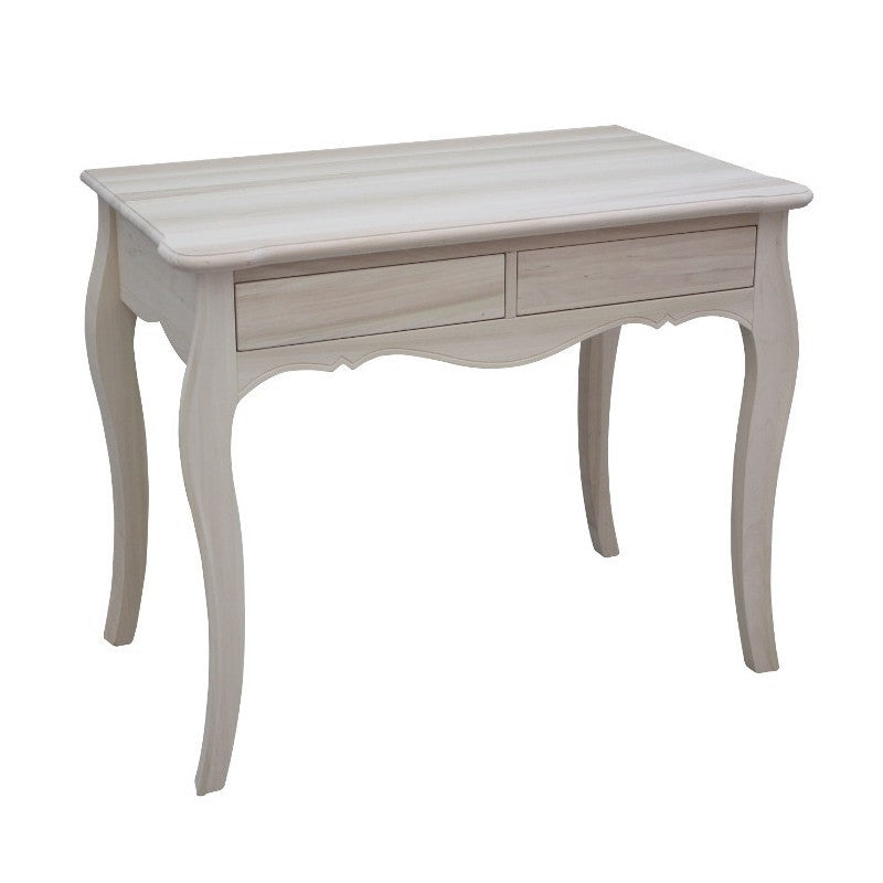 Scrivania 2 cassetti classica legno massello grezzo l.101 p.62 h.82 - Mobili 2G